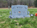 Companion Upright Cemetery Headstone Memorial w/Photo and Vases