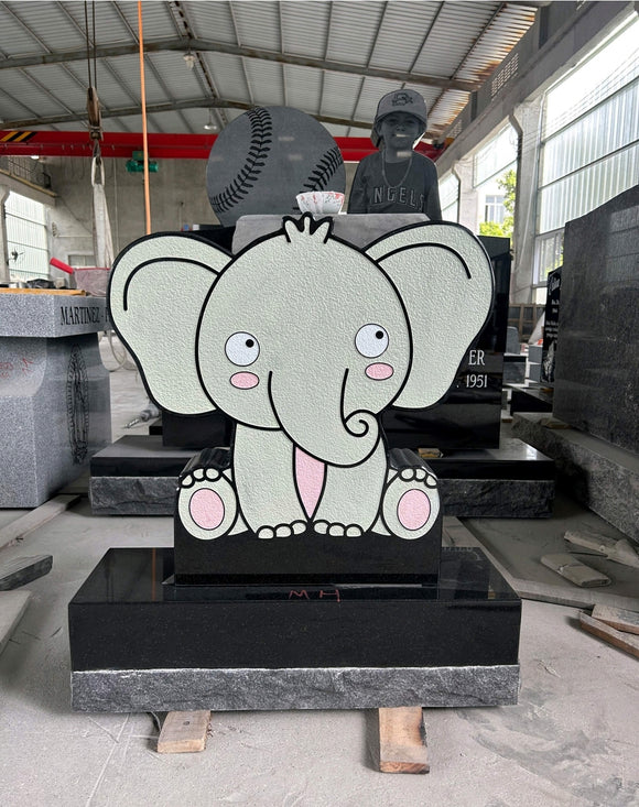 Baby Elephant Infant Headstone Memorial